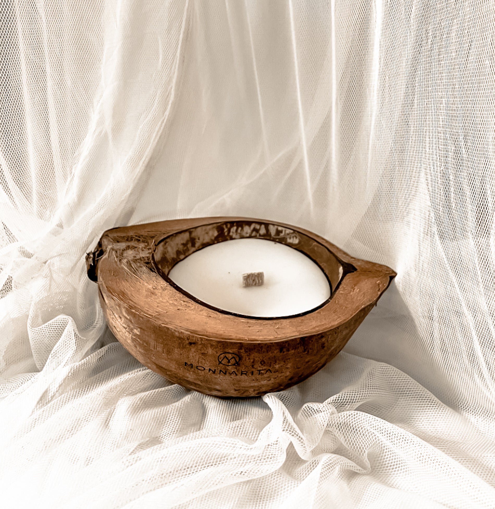 Coconut Shell Candle - Recycled Candle - Boho Style Decor