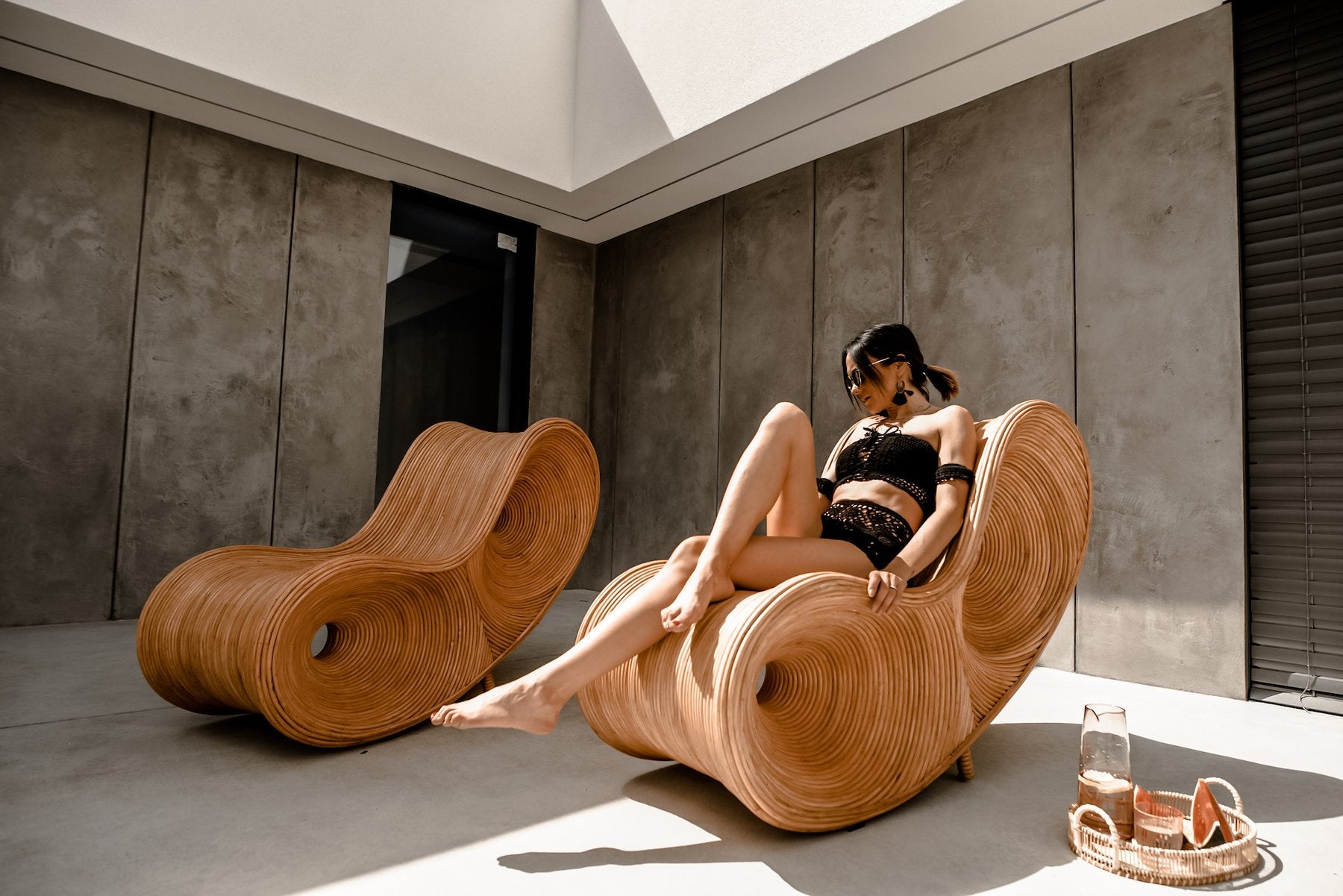 Rattan Lounge Chair Set - Rattan Furniture - Monnarita - Handmade Furniture