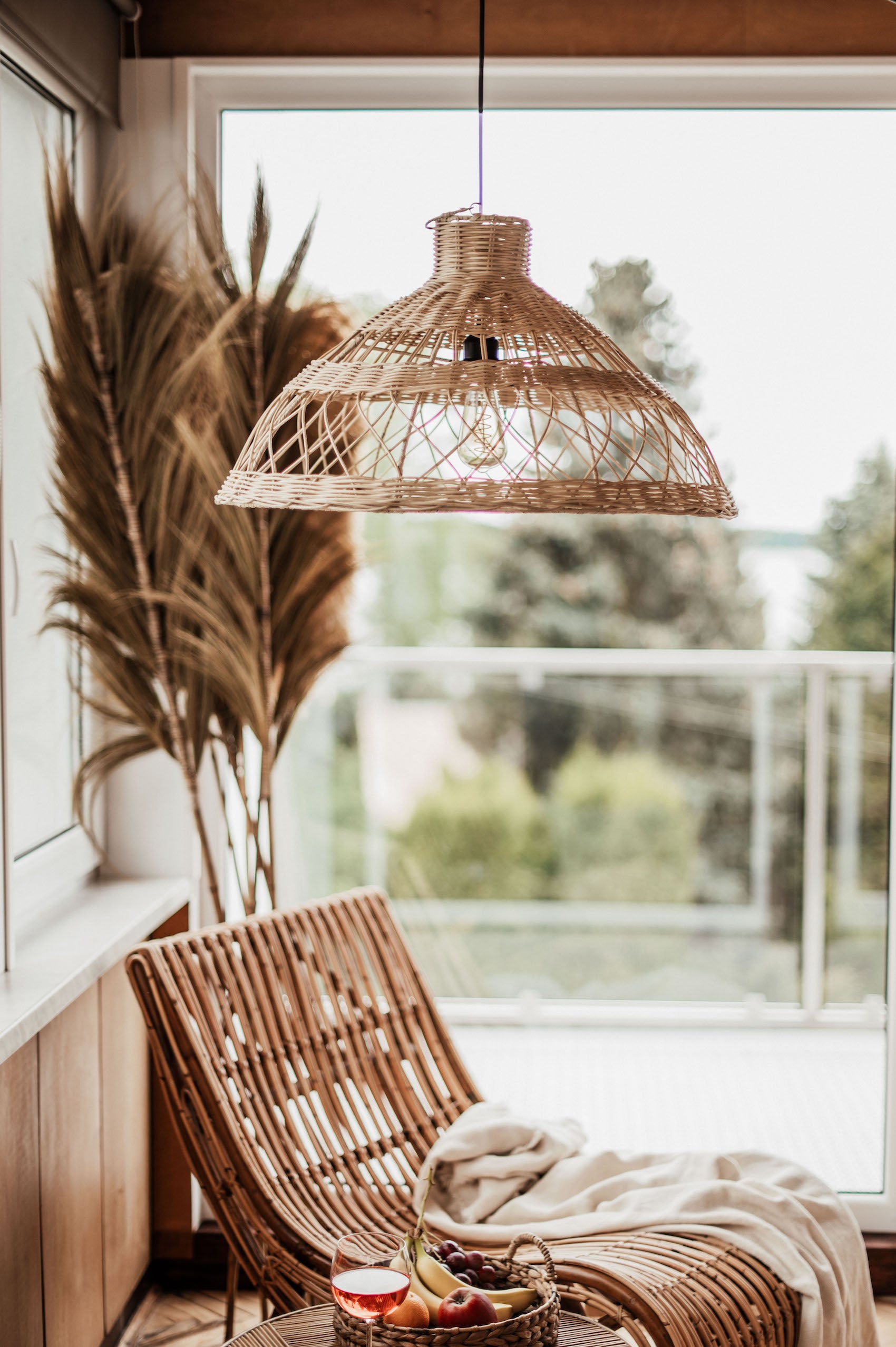 Indoor Rattan Lamp - Rattan Furniture - Monnarita - handmade lamp