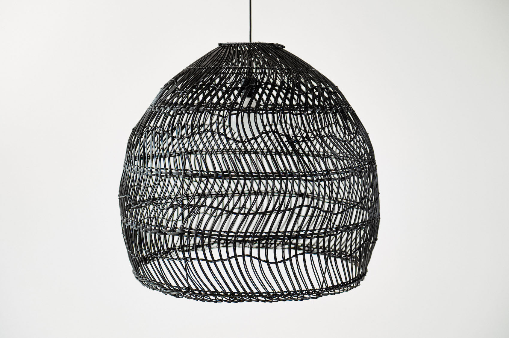 Black Rattan Lamp - Rattan Furniture - Boho Style Lamp - Monnarita - handmade lamp