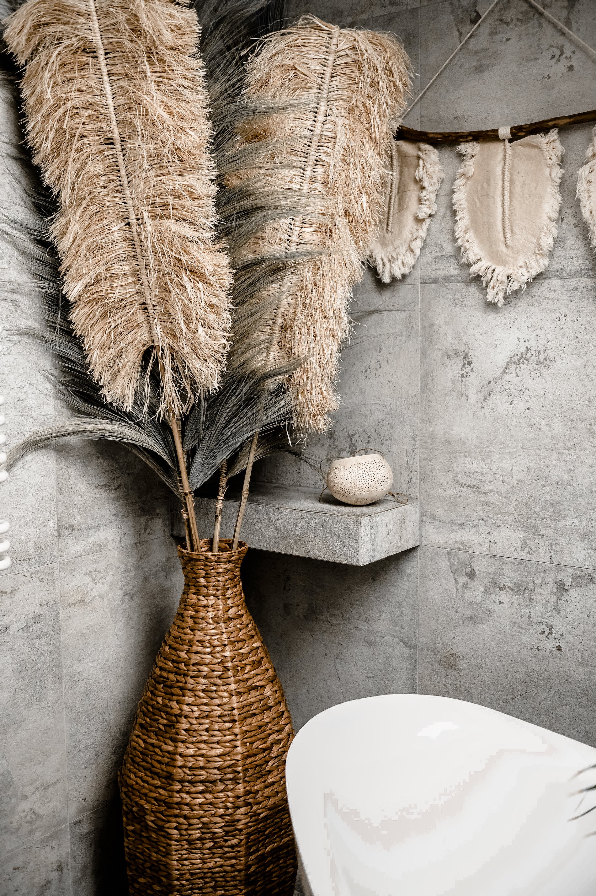 Stick Grass Vase Decor - Boho Style Home Decor - Monnarita - handmade decor