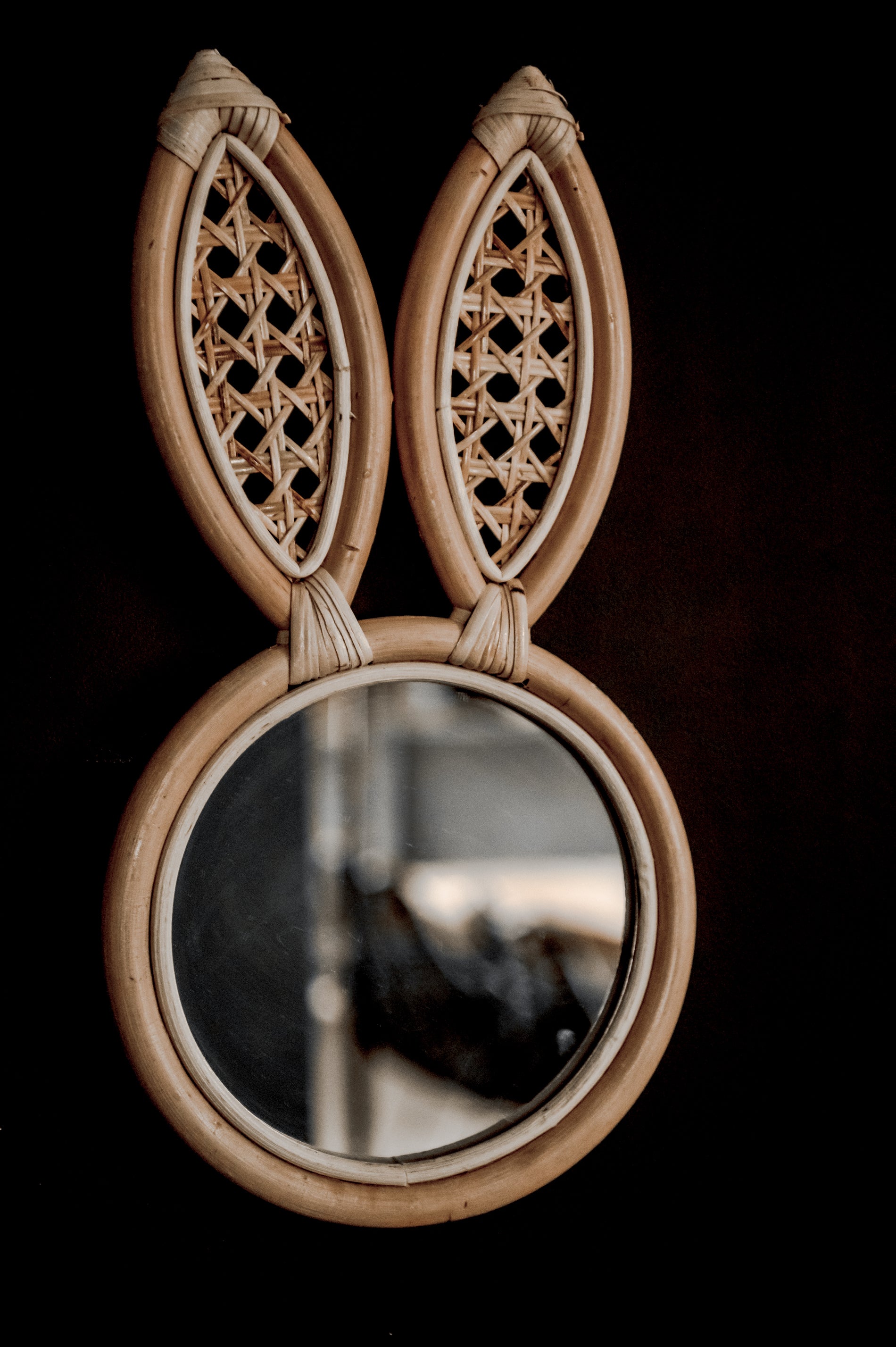 Mirror Wall Decor Rabbit - Rattan Furniture - Boho Home Style - Monnarita - handmade product