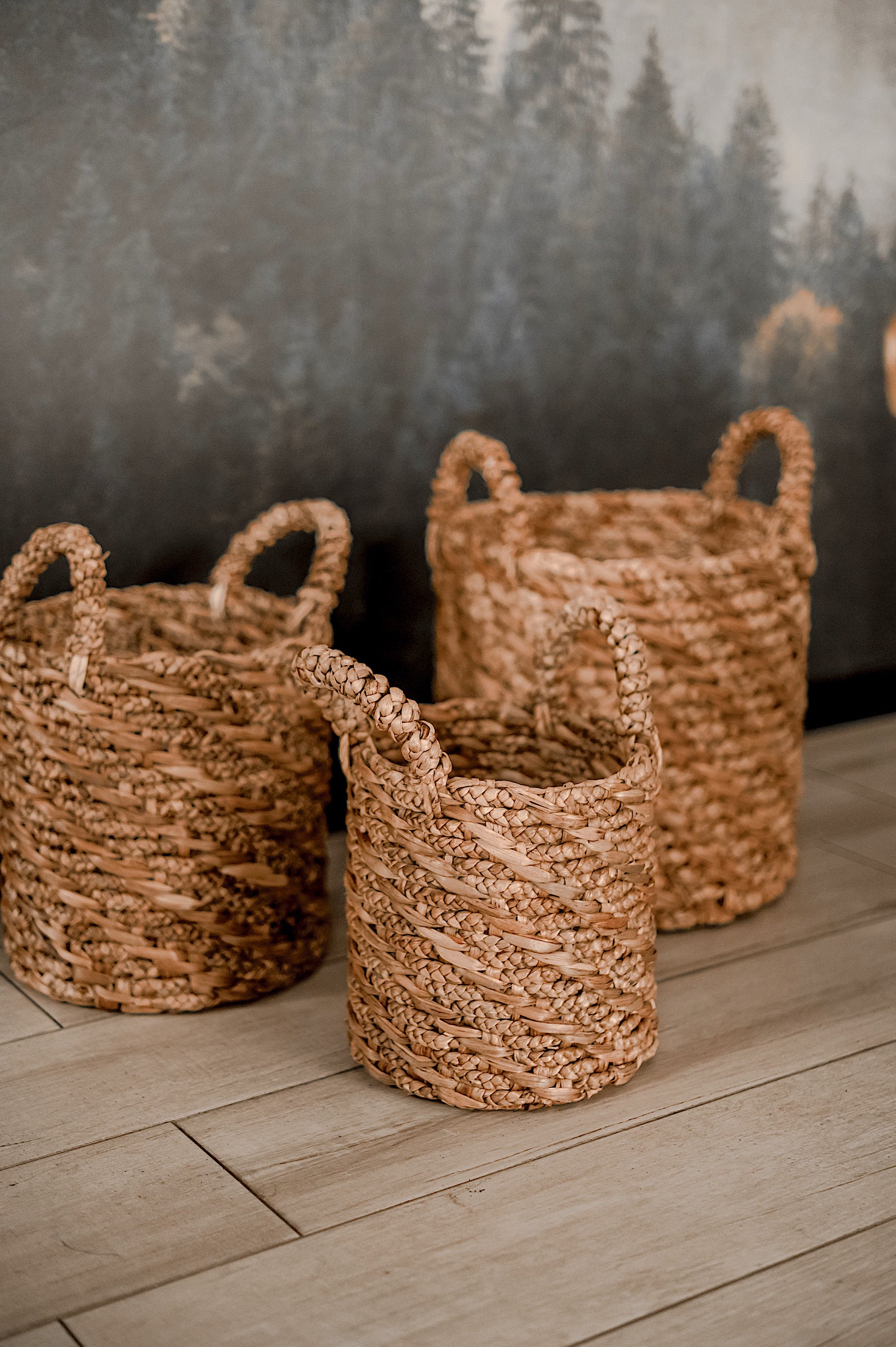 Laundry Basket - Water Hyacinth - Boho Style Decor - Monnarita - handmade product